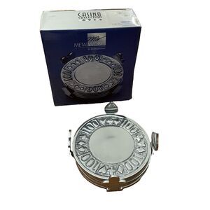 Metalworks By International Casino Collection Coaster Set Aluminum